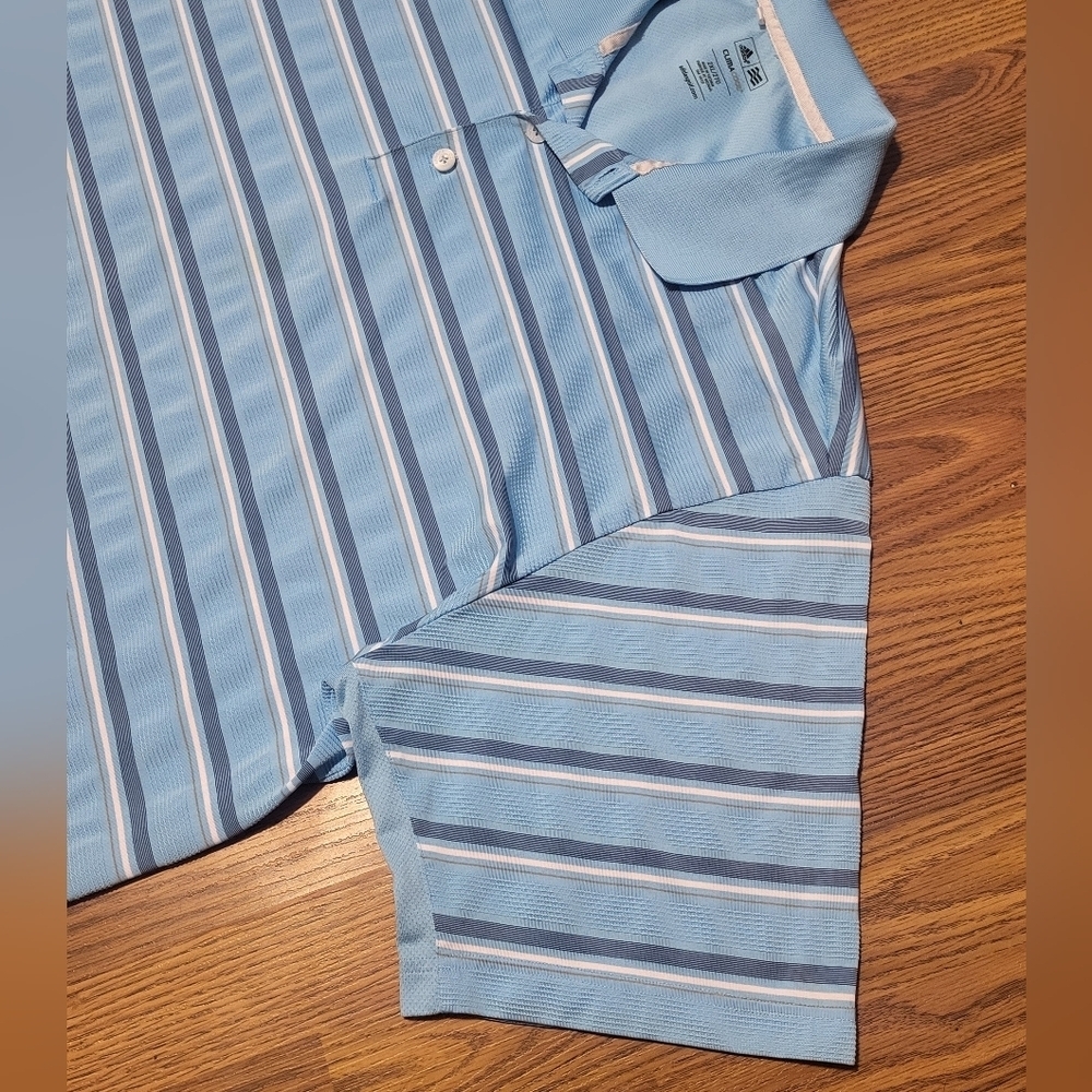Adidas Golf ClimaCool Striped Polo Shirt Men’s 2XL Performance Activewear A80 - Picture 2 of 9